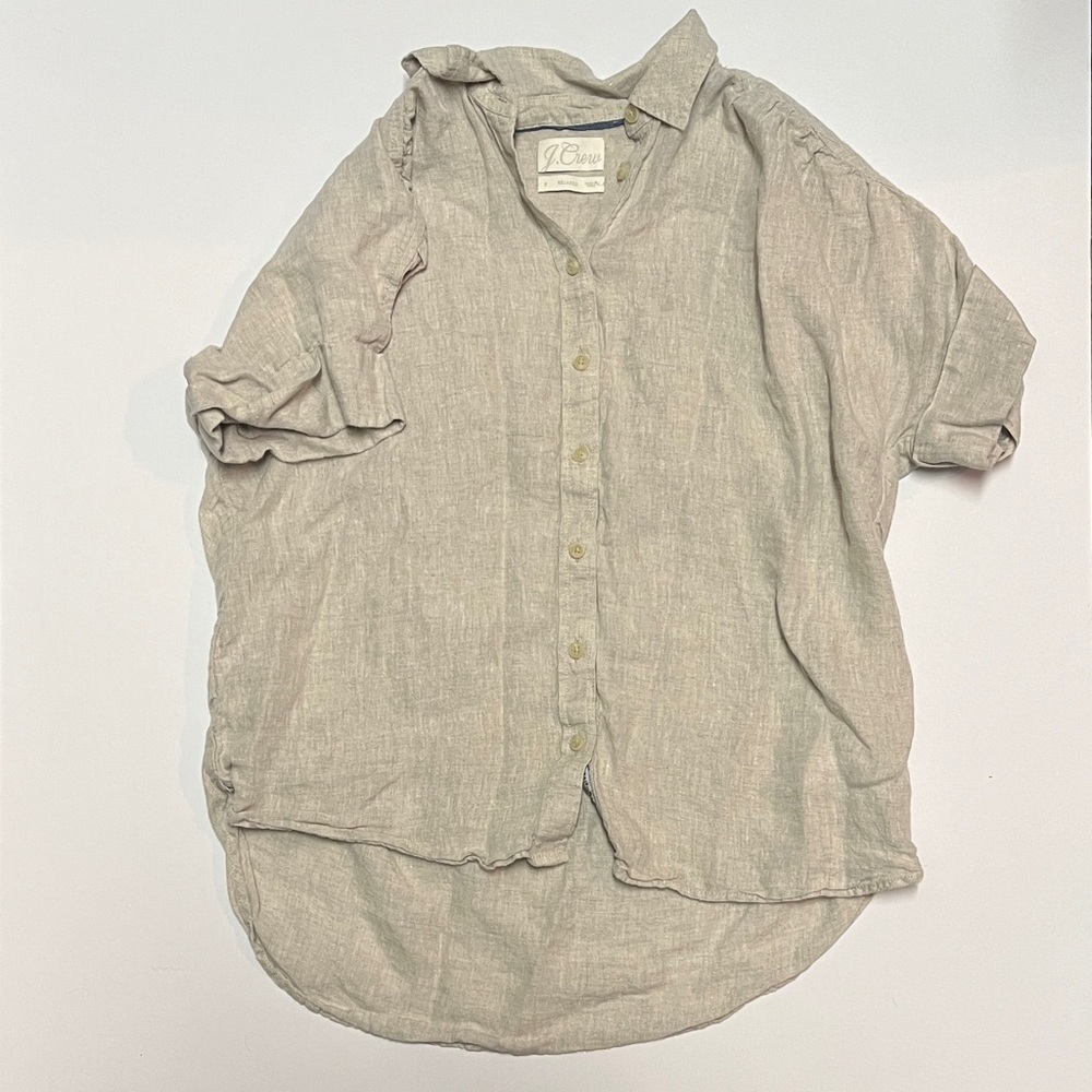 J. Crew Women's Beige Button Down Shirt